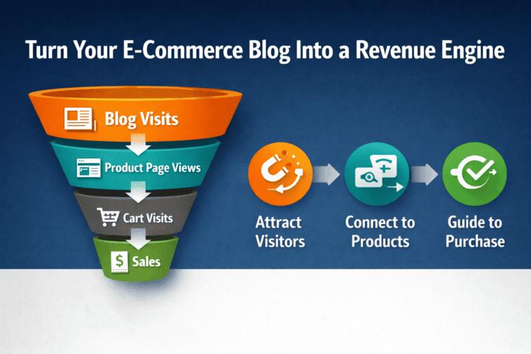 E-commerce blog conversion process infographic