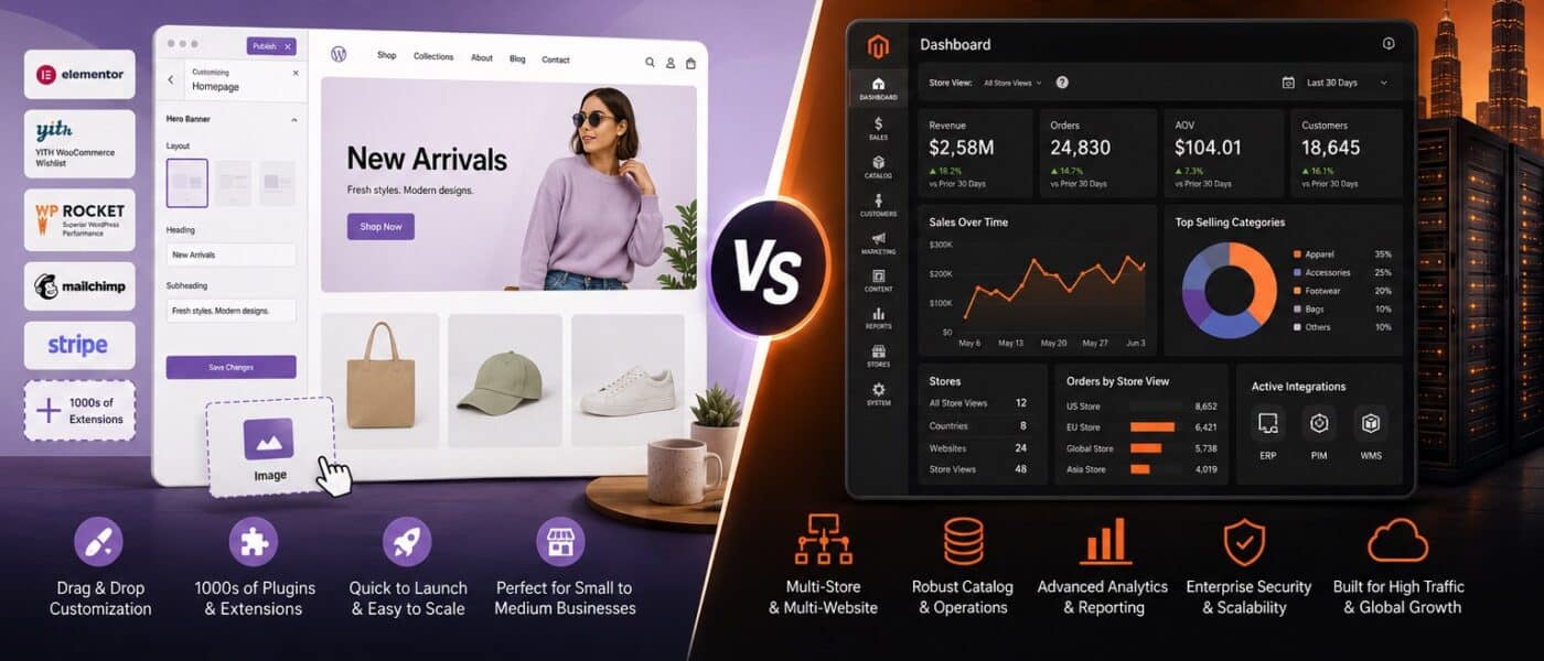 WooCommerce vs Magento comparison