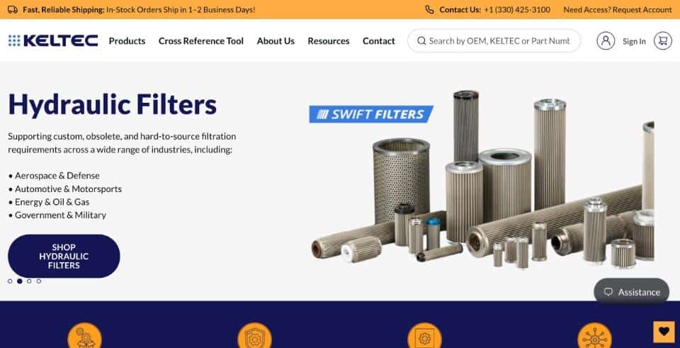 KELTEC ecommerce store homepage on desktop